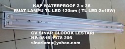 Kap Waterproof Lampu TL LED 2x18W TL 120cm